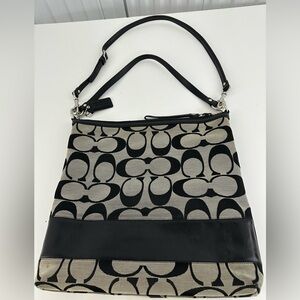COACH Signature Monogram Tote - Black/Gray